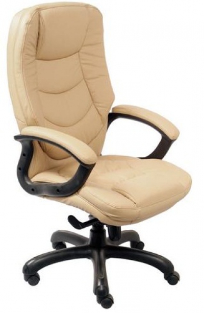 Кресло руководителя T-9970AXSN, кожа бежевая и черная